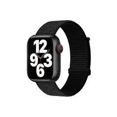 სმარტ საათის სამაჯური TVC KALEBOL Nylon Watch Band for Apple Watch Series 10 Ultra 9 8 7 SE 6 5 4 3 2 1 46mm 49mm 45mm 44mm 42mm Wrist Strap - Deep Black  - Primestore.ge