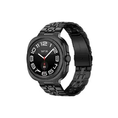 სმარტ საათის სამაჯური TVC Samsung Galaxy Watch Ultra 47mm Band Stainless Steel 7-Bead Slim Watch Strap Bracelet - Black  - Primestore.ge