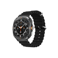 სმარტ საათის სამაჯური TVC Samsung Galaxy Watch Ultra 47mm Wavy Design Double Buckle Silicone Watch Band - Black  - Primestore.ge