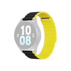 სმარტ საათის სამაჯური DUX DUCIS YA Series 43mm Genuine Cow Leather Strap 20mm Watch Band - Black+Yellow  - Primestore.ge