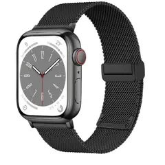 სმარტ საათის სამაჯური TVC KALEBOL Magnetic Buckle Watch Band for Apple Watch Series 10 9 8 7 SE 6 5 4 3 2 1 42mm 41mm 40mm 38mm Stainless Steel Strap - Black  - Primestore.ge