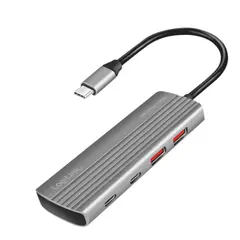 ადაპტერი Logilink UA0413 Ultra-Slim USB 3.2 Gen2 Hub 2xUSB-A/2xUSB-C PD 100W Sspace Grey  - Primestore.ge