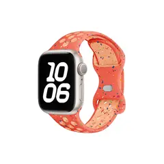 სმარტ საათის სამაჯური TVC KALEBOL Color Dots Silicone Strap for Apple Watch Series 10 9 8 7 SE 6 5 4 3 2 1 42mm 41mm 40mm 38mm Butterfly Buckle Band - Orange  - Primestore.ge