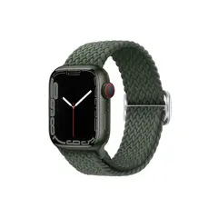სმარტ საათის სამაჯური TVC Apple Watch Series 10 42mm / 9 8 7 41mm / SE (2023) SE (2022) SE 6 5 4 40mm / 3 2 1 38mm Watch Band Braided Nylon Strap - Dark Olive Green  - Primestore.ge
