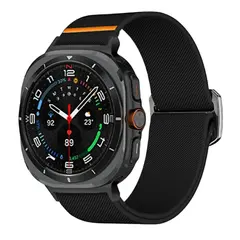 სმარტ საათის სამაჯური TVC Samsung Galaxy Watch Ultra 47mm Nylon Strap Elastic Replacement Watch Band - Black  - Primestore.ge