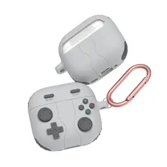 ყურსასმენის ქეისი TVC AirPods 4 Case Game Console Shape Earphones Silicone Shell with Carabiner - Rock Grey  - Primestore.ge