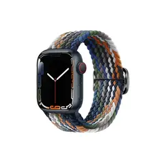 სმარტ საათის სამაჯური TVC Apple Watch Series 10 42mm / 9 8 7 41mm / SE (2023) SE (2022) SE 6 5 4 40mm / 3 2 1 38mm Watch Band Braided Nylon Strap - Denim Multi-Color  - Primestore.ge