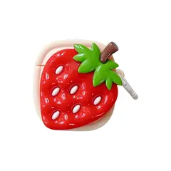 ყურსასმენის ქეისი Silicone Case For AirPods 2nd gen - Strawberry  - Primestore.ge