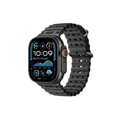სმარტ საათის სამაჯური TVC Ocean Watch Strap for Apple Watch Series 10 Ultra 9 8 7 SE 6 5 4 3 2 1 46mm 49mm 45mm 44mm 42mm Silicone Band - Black Buckle  - Primestore.ge