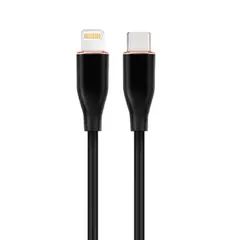კაბელი Gembird CC-USB2S-CM8PM-1.5M-bk Premium silicon USB Type-C to 8-pins charging & data cable 1.5m Black  - Primestore.ge