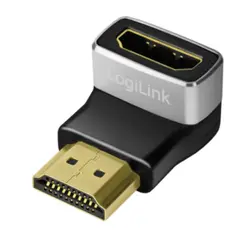 ადაპტერი Logilink AH0005A HDMI adapter A/M to A/F 90° angled 8K/60Hz Black/Grey  - Primestore.ge