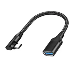 ადაპტერი Logilink CU0100 USB 3.2 Gen2 USB-C adapter C/M 90° to USB-A/F OTG Black 0.2 m  - Primestore.ge