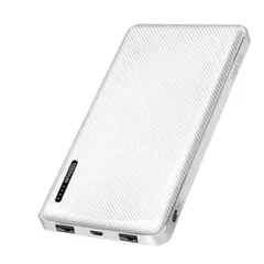 პორტატული დამტენი Logilink PA0328W Powerbank 10.000 mAh 2xUSB-A/USB-C/micro-USB with fast charging White  - Primestore.ge