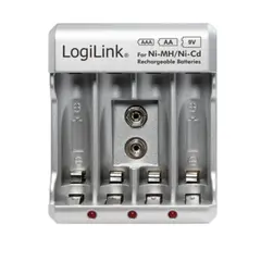 ელემენტის სამუხტი Logilink PA0168 Battery Charger 4x AA or 4x AAA and 1x 9V battery  - Primestore.ge