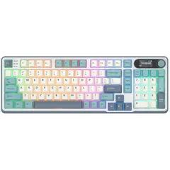 კლავიატურა Royal Kludge RK S98 RGB Mechanical Keyboard, Chartreuse switch, Smart Display, Hot Swappable, Type-C wired, Bluetooth 5.0, 2.4GHz, Light Cl  - Primestore.ge