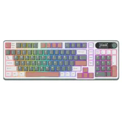 კლავიატურა Royal Kludge RK S98 RGB Mechanical Keyboard, Chartreuse switch, Smart Display, Hot Swappable, Type-C wired, Bluetooth 5.0, 2.4GHz, Camping  - Primestore.ge