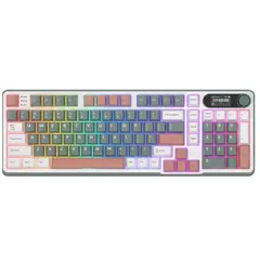 კლავიატურა Royal Kludge RK S98 RGB Mechanical Keyboard, Brown switch, Smart Display, Hot Swappable, Type-C wired, Bluetooth 5.0, 2.4GHz, Camping  - Primestore.ge
