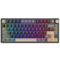 კლავიატურა Royal Kludge RK R75 RGB Mechanical Keyboard, Brown switch, Hot Swappable, Type-C wired, Phantom  - Primestore.ge