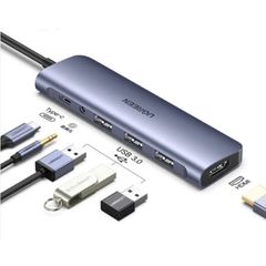 USB ჰაბი UGREEN CM136 (80132) USB-C To HDMI+3*USB 3.0 A+ AUX3.5mm+PD Power Converter  - Primestore.ge