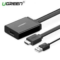 HDMI გადამყვანი UGREEN MM107 (40238) HDMI to DP Converter 0.5m (Black) + USB for power  - Primestore.ge