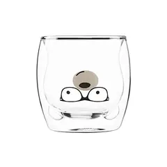 ჭიქების ნაკრები Ardesto AR2625GAS 250ml, 2 pcs Double Wall Borosilicate Glass Mug Set Animals  - Primestore.ge