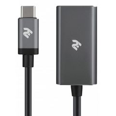 2E Adapter USB-C to DisplayPort, Aluminum casing, 0.2m
