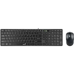 კლავიატურა და მაუსი Genius, Keyboard Slim SlimStar C126, RU, USB Black GK-21003  - Primestore.ge