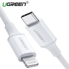 კაბელი UGREEN US171 (10493) USB-C to Lightning Cable Rubber Shell 1m (White)  - Primestore.ge