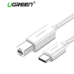 პრინტერის კაბელი UGREEN US241 (40417) USB Type C to USB-B Cable White 1.5M  - Primestore.ge