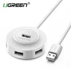USB ჰაბი UGREEN CR106 (20270) USB 2.0 4 PORTS HUB 1M WHITE  - Primestore.ge