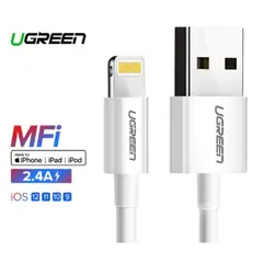 მობილურის დამტენი Ugreen US155 (20728) USB Cable for iPhone Xs Max XR 2.4A MFi Lightning USB Fast Charging Cable for iPhone X 8 7 Mobile Phone USB Charger Cord  - Primestore.ge