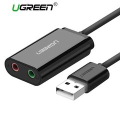 USB ხმის ბარათი US205 (30724) Ugreen USB Sound Card External 3.5mm USB USB Adapter  - Primestore.ge