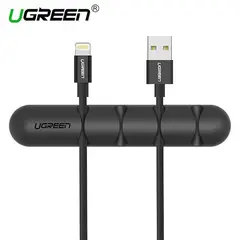 კაბელების მენეჯერი UGREEN LP114 (30762) Cable organizer 2 Pack silicone usb cable winder flexible cable control cable with clips holder for mouse headphones Black  - Primestore.ge