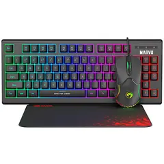 კლავიატურა, მაუსი და მაუსპადი Marvo CM310  Wired  keyboard, Gaming Mouse  And  mouse pad Combo  - Primestore.ge