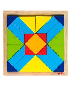 ასაწყობი ხის ფაზლი Goki The wooden puzzle The world of shapes - rectangle 57572-4  - Primestore.ge