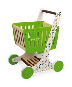 Toy wooden trolley JanodGreen Market Wooden Shopping Trolley