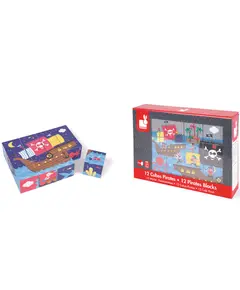 სათამაშო კუბები Janod Cubes made of pasteboard Pirates J02984  - Primestore.ge