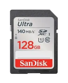 მეხსიერების ბარათი SanDisk 128GB Ultra SD/HC UHS-I Card 140MB/S Class 10 SDSDUNB-128G-GN6IN  - Primestore.ge