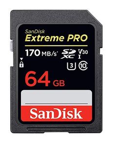 მეხსიერების ბარათი SanDisk 64GB Extreme PRO SD/XC UHS-I Card 200MB/S V30/4K Class 10 SDSDXXU-064G-GN4IN  - Primestore.ge