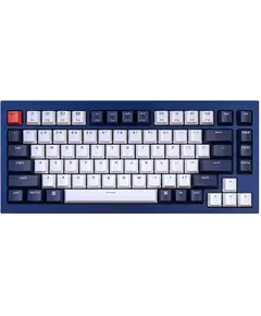 კლავიატურა Keychron Q1 QMK Custom HotSwappable Gateron Phantom Red Switch Mechanical Keyboard Full Assembled Navy Blue RGB with Knob Russian Layout - Primestore.ge