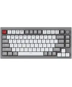 კლავიატურა Keychron Q1 QMK Custom HotSwappable Gateron Phantom Red Switch Mechanical Keyboard Full Assembled Space Grey RGB with Knob Russian Layout - Primestore.ge