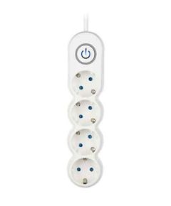 დამაგრძელებელი კაბელი 2E 4 Ways socket,with children protection.H05VV-F 3G1.0*3m, white, suitable for vertical mounting  - Primestore.ge