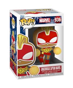 სათამაშო საკოლექციო ფიგურა Funko POP! Bobble Marvel Holiday Gingerbread Captain Marvel 50661  - Primestore.ge