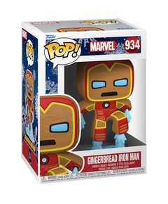 Primestore.ge - სათამაშო საკოლექციო ფიგურა Funko POP! Bobble Marvel Holiday Gingerbread Iron Man 50658