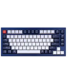 კლავიატურა Keychron Q1 QMK Custom HotSwappable Gateron Phantom Brown Switch Mechanical Keyboard Full Assembled Navy Blue RGB with Knob Russian Layout - Primestore.ge