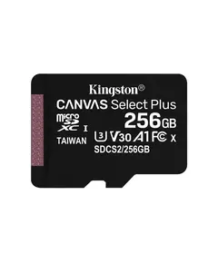 ფლეშ მეხსიერების ბარათი Kingston 256GB microSDXC Canvas Select Plus 100R A1 C10 ( SDCS2/256GBSP) ( Single Pack W/O Adapter)  - Primestore.ge