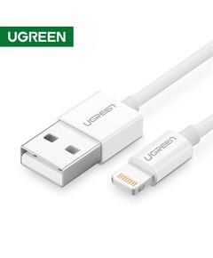 USB cable UGREEN 20730 USB 2.0 A Male to Lightning Male Cable Nickel Plating ABS Shell 2m (White)