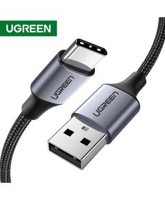 მობილურის USB დამტენი UGREEN 60128 USB 2.0 A to USB-C Cable Nickel Plating Aluminum Braid 2m (Black)  - Primestore.ge