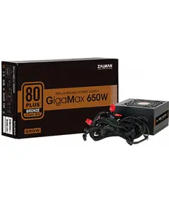 ქულერი Zalman Power supply GigaMax 650-GVII (650W),200-240VAC,88%,80+Bronze,aPFC,120mm,MB24,CPU(4+4),5xSATA,2xPCIe,3xMOLEX, 1xFDD,OCP,OVP,OPP,OTP,UVP,SCP1xFDD  - Primestore.ge