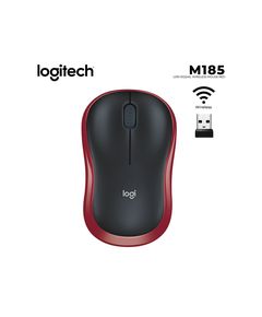 მაუსი Logitech M185 Wireless Mouse/Red  - Primestore.ge